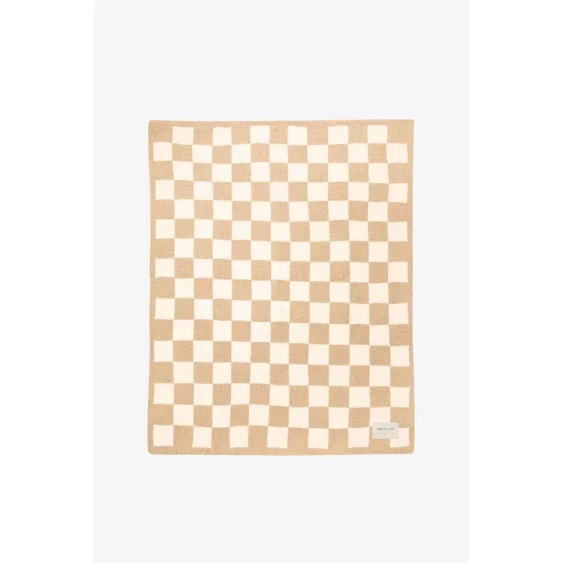 Beige Checkered Blanket