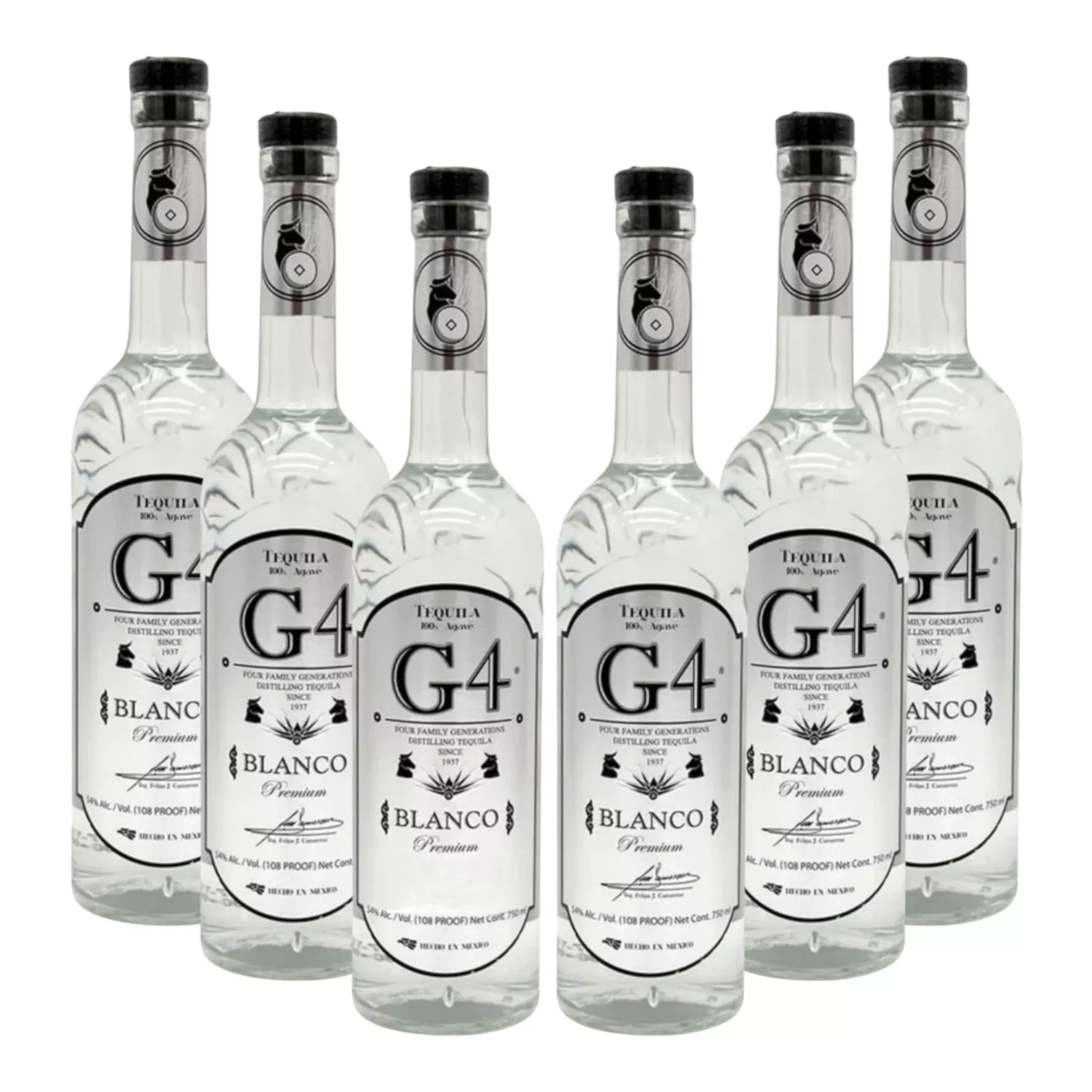 G4 108 Proof Blanco Tequila 750ml Bundle 6-Pack