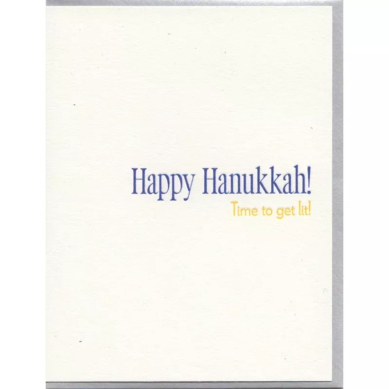 Lit Hanukkah Greeting Card