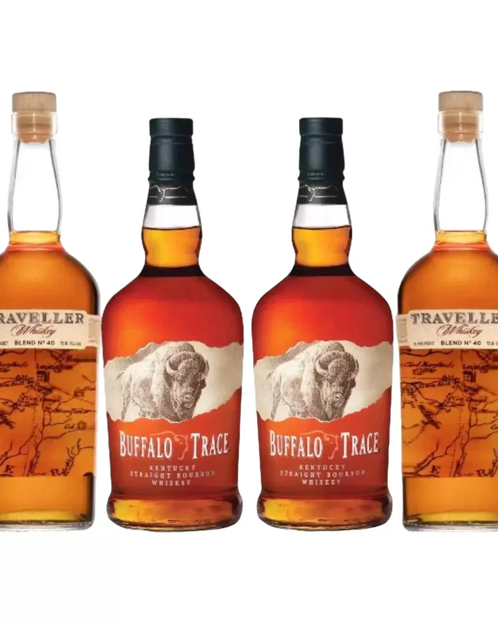 Traveller Whiskey & Buffalo Trace BourbonBundle 4-Pack